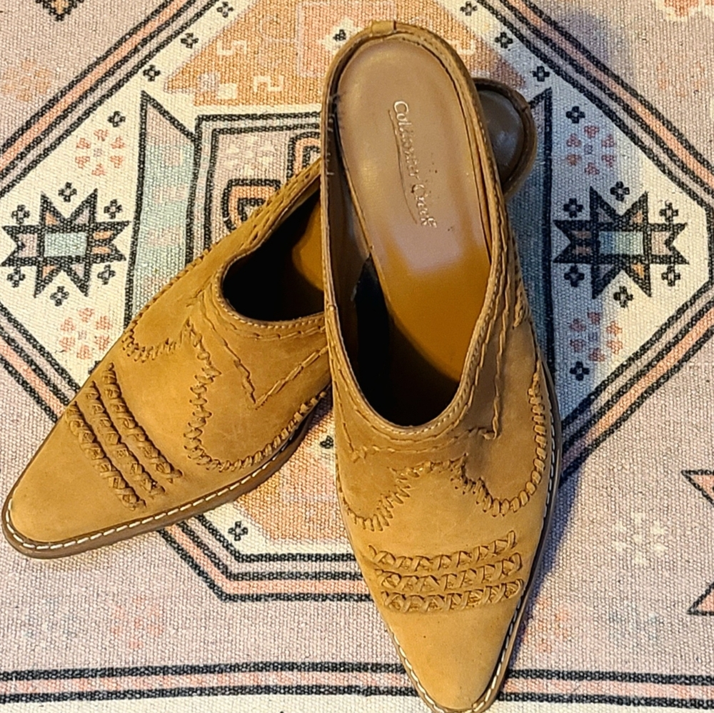 1990's Coldwater Creek Leather Mule Slides Size 8.5